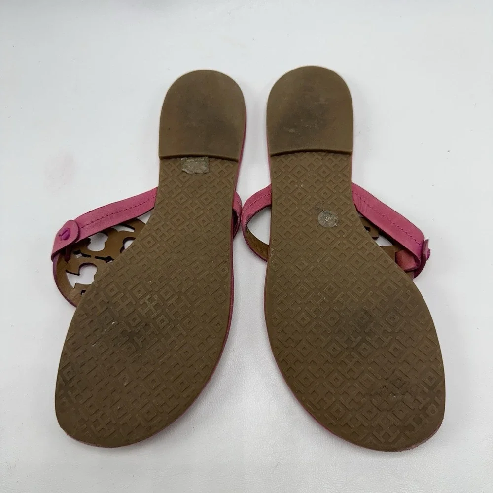 Tory Burch Miller Sandals Pink Weather Thong Size 9.5 M Shoes Flat Rose‎